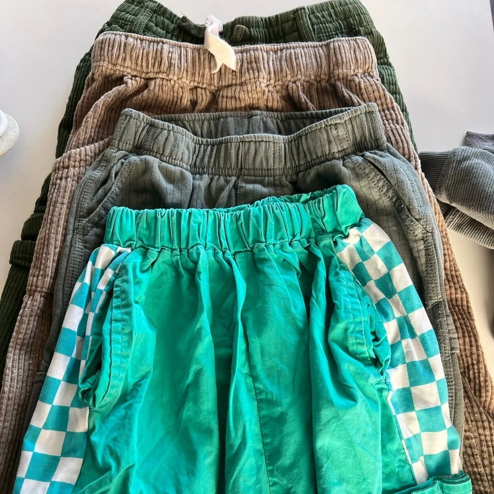 Cool Kids 4 piece bundle Turquoise Checkered pants and Corduroy - Picture 1 of 5